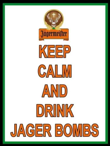 Keep Calm and Drink jager bombs Retro Metal Plaque/Sign, Pub, Bar, Man Cave,