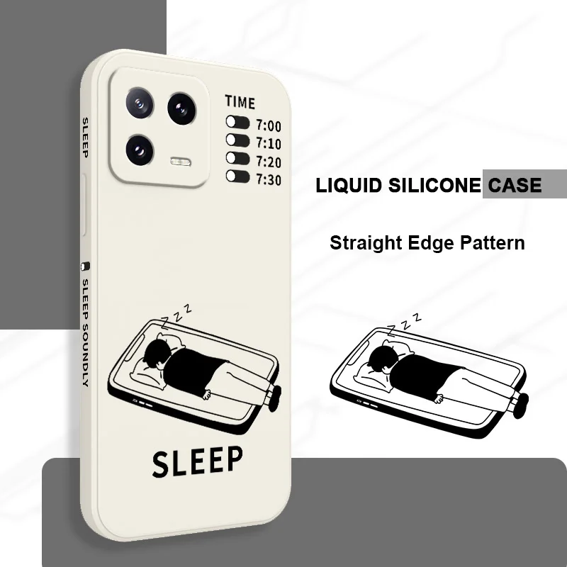 

Lazy Sleeper Phone Case For Xiaomi Mi 14 14T 13 13T 12 12X 12T 12S 11 11T 10 10T 9 9T Pro Lite Liquid Silicone Cover