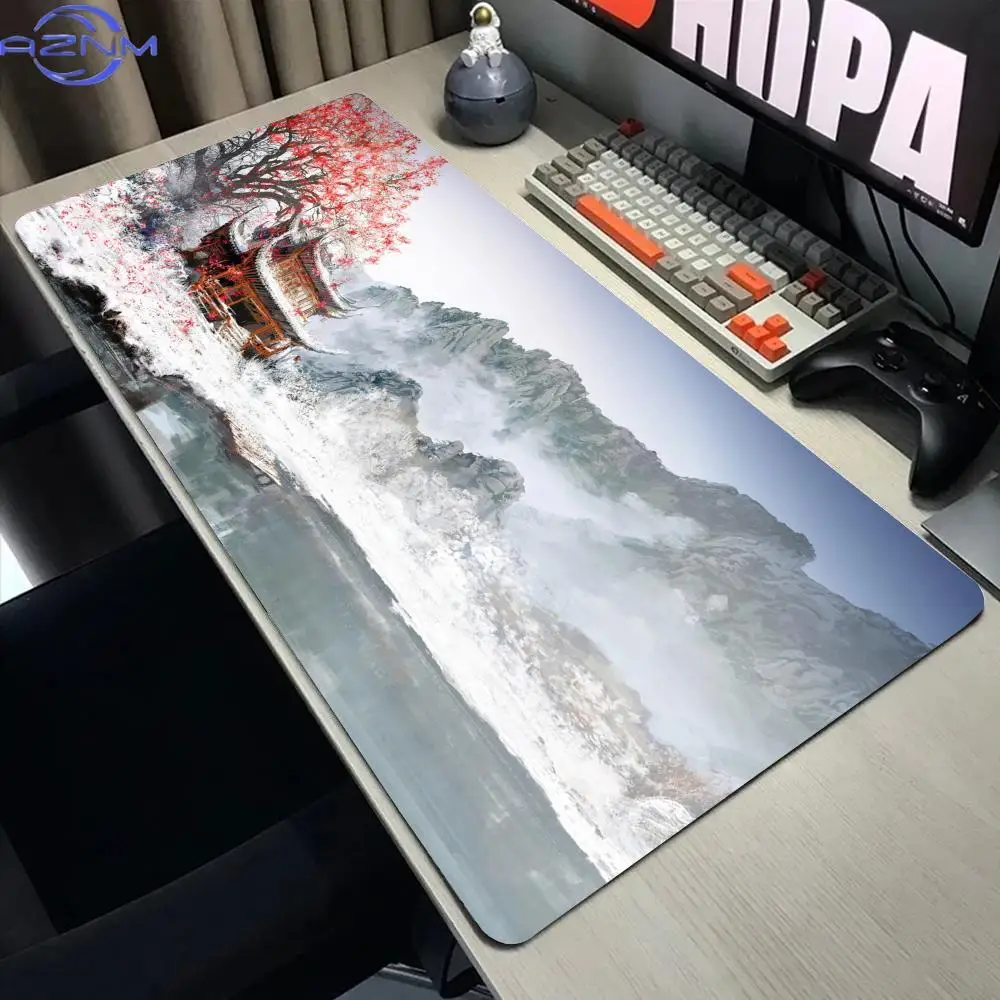 Mouse Pads Landscape Mountain Sunset Cartoon Table Mats Company Mousepad Deskmat Aesthetic Large Gamer Non-slip Mouse Mat