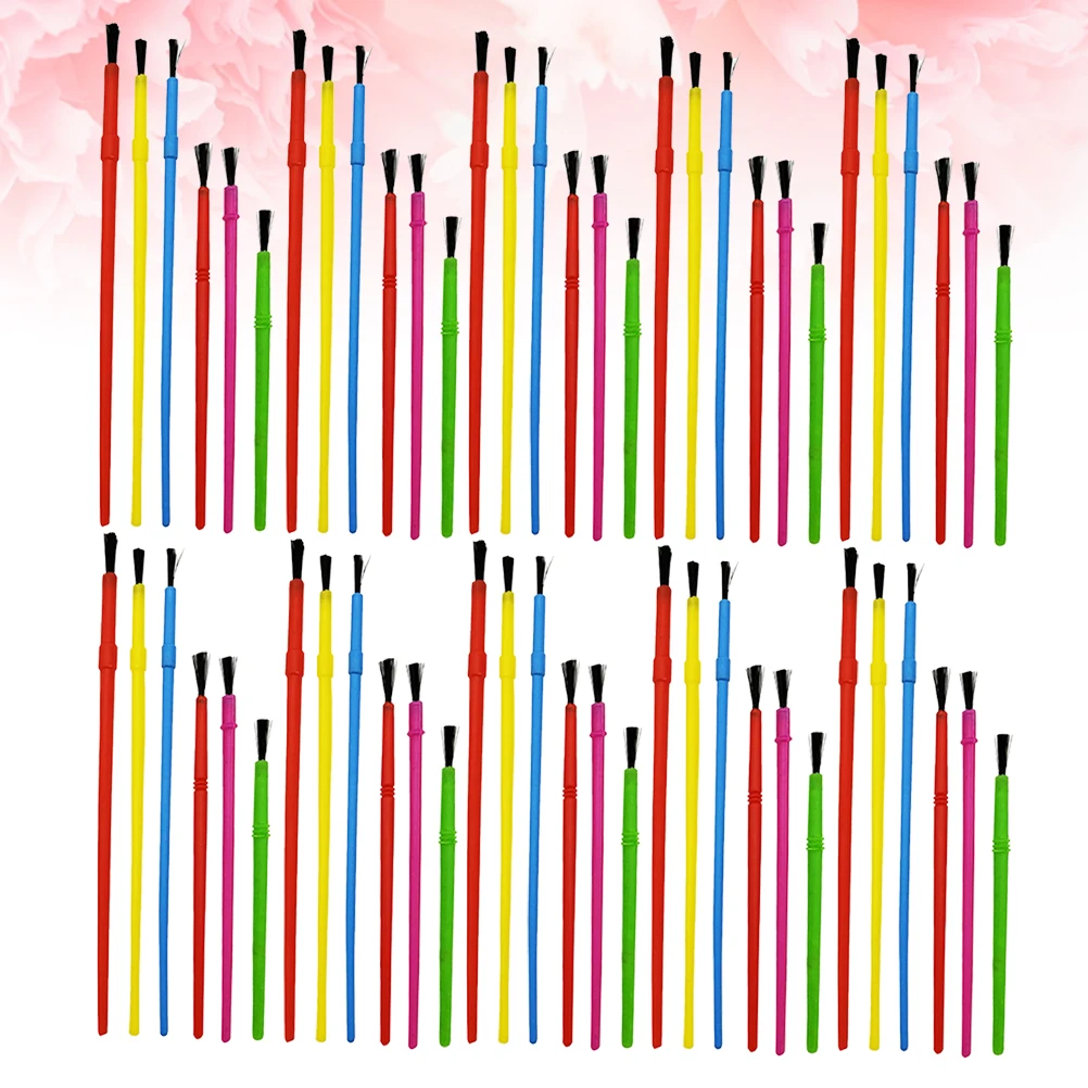 

100pcs DIY Brushes Plastic Detail Painting Drawing Tools Miniature Travel Kids Lightweight Portable Art Supplies