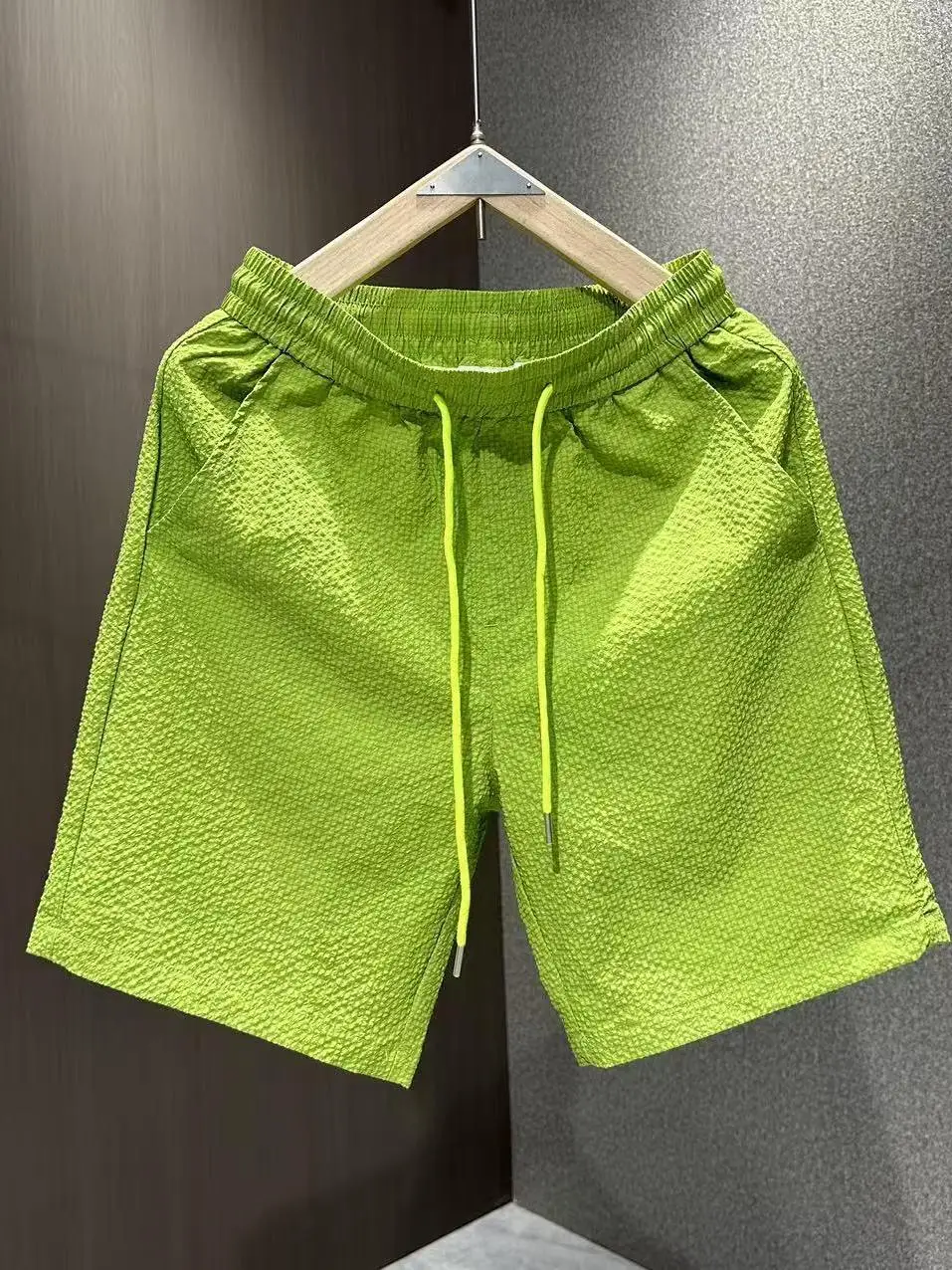 

Новая летняя легкая дышащая повседневная ткань Qui Dry Bubble, пляжная мужская ткань пять четвертей, модная универсальная ткань