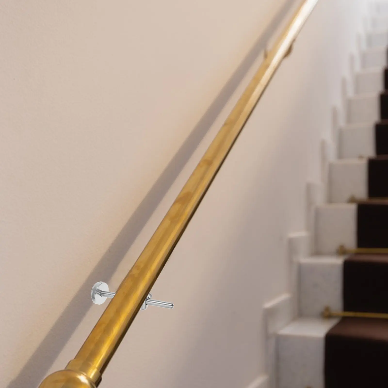 Suporte Ajustável de Aço Inoxidável para Corrimão de Parede com Acabamento Cromado Polido