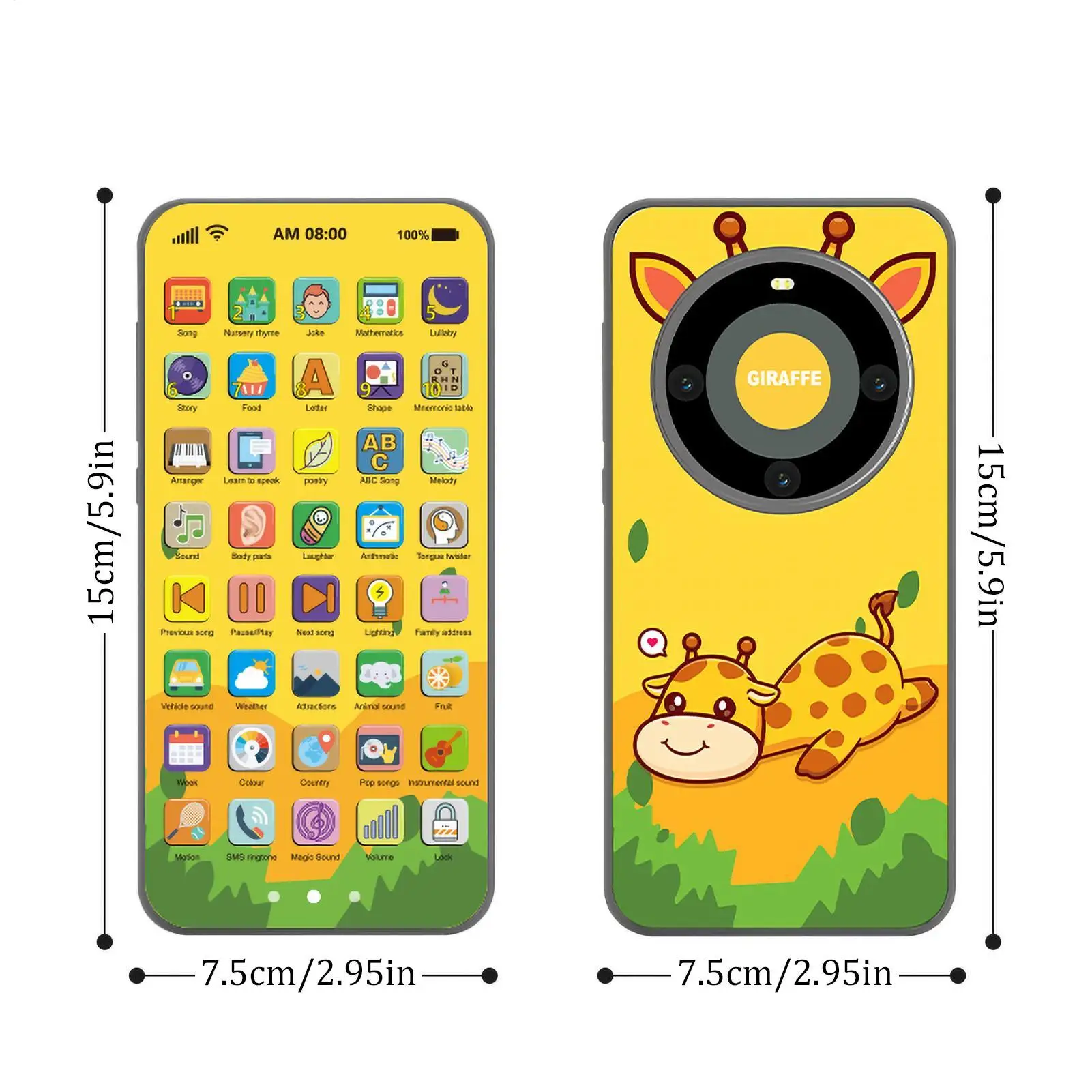 Simulation Mobile Phone Toy Dazzling Light Interactive Toy 10000 Functions Touch Screen Interactive Mobile Toys Rechargeable
