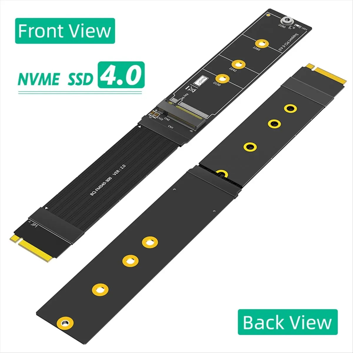 AA80 Upgrade Version 180 Degree NGFF M.2 M-Key NVME SSD Extension Cable(Length:20cm)
