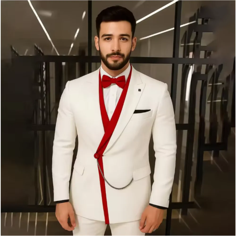 

Новые мужские костюмы, облегающие, однобортные, на одной пуговице, однотонные, повседневные, деловые, для свадьбы, жениха, для выпускного, Terno, куртка на заказ, брюки