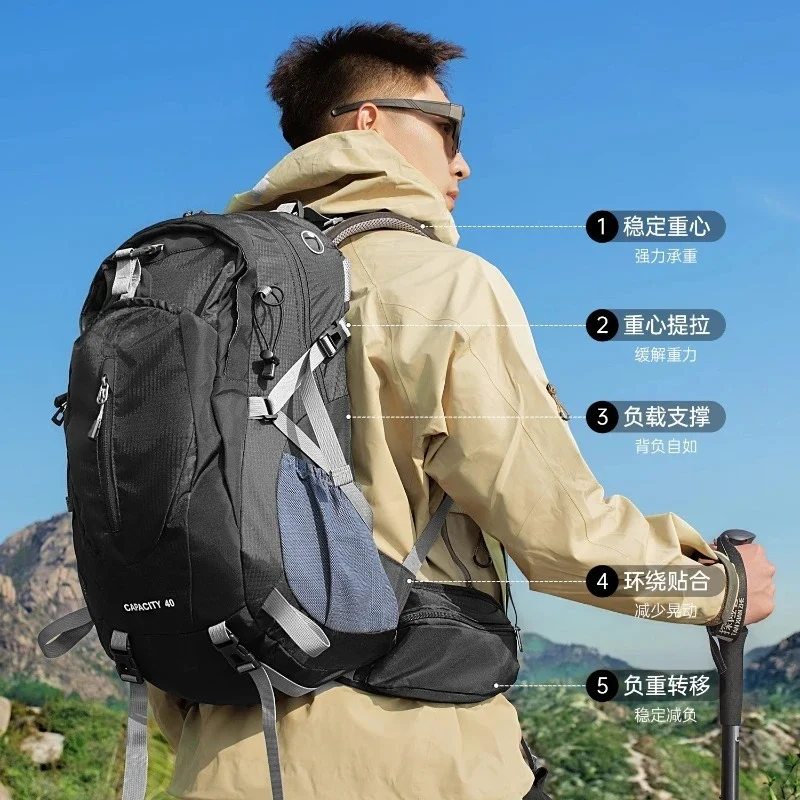 Outdoor Hiking Mountaineering Bag Backpack 40L Large Capacity