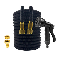 Courtyard Irrigation Watering Water Pipe Flexible Garden Hose Wash Car High Pressure Water Gun 25FT-100FT Extensible Magic Hose