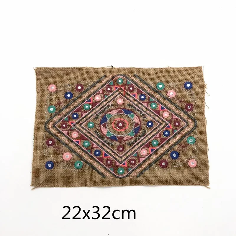 1Pcs Colorful Boutique Cross Stitch Embroidery Accessories Applique Ethnic Embroidery Flower Sewing Patches