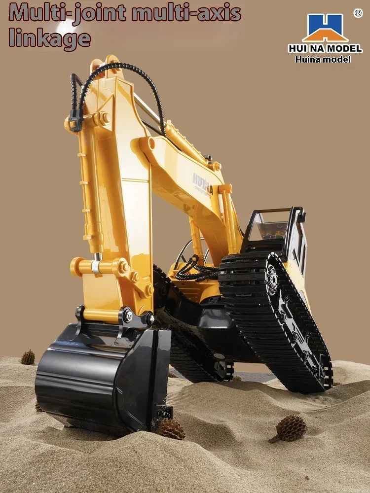 Rc Excavator 16-Channel Construction Vehicle Multifunctional Grabbing Machine With 3 Working Heads Simulation Boy And Kid\'s Toy