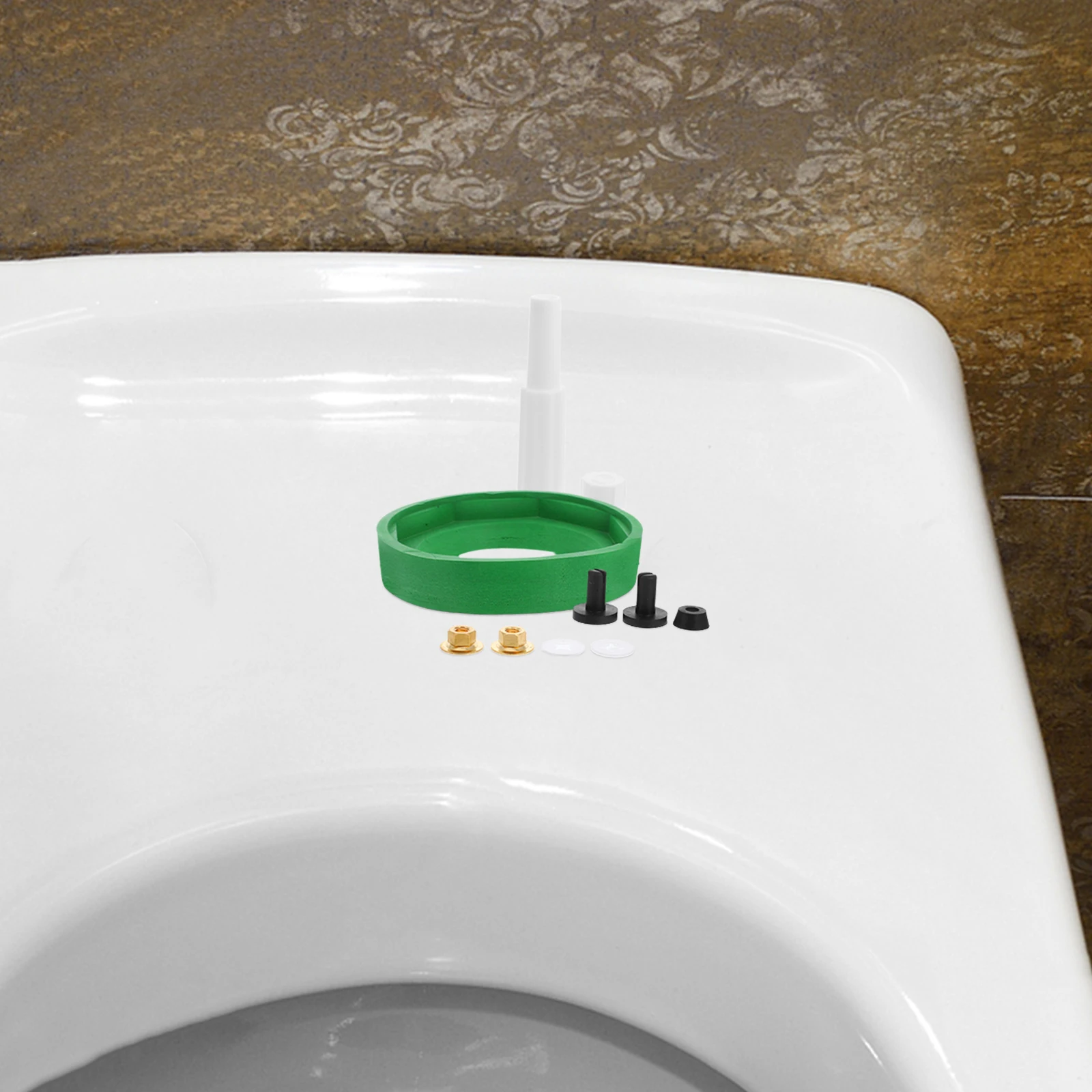

Universal Tank To Bowl Gasket With Bolts Durable Replacement Parts For 3 Inch Flush Valve Opening Angled Design Leak Proof