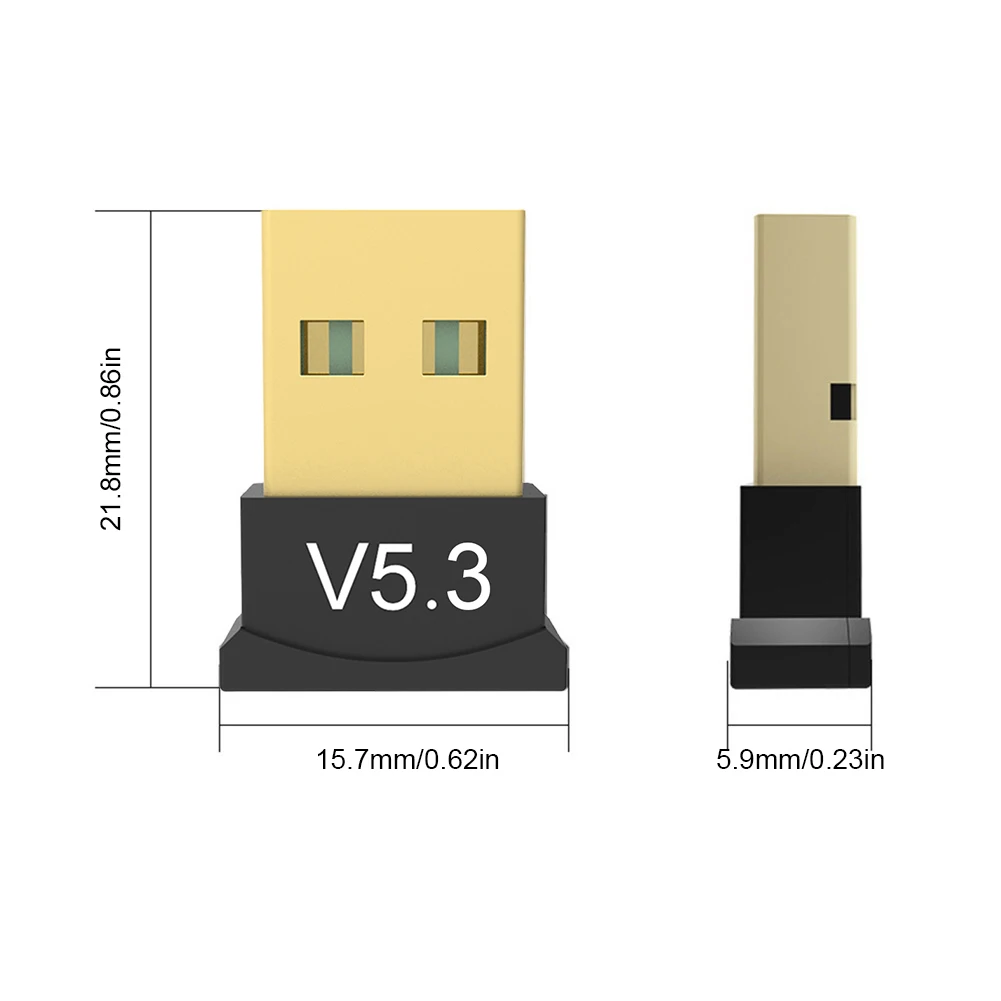 Wireless USB Bluetooth 5.3 Adapter USB 2.0/3.0 3Mbps Transmitter Receive For PC Windows XP Laptop and Desktop Windows 11 10 9 8