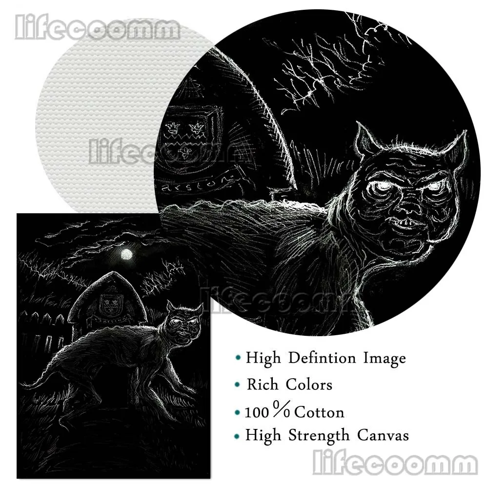 دراكولا القط الأسود الأسود الوردي السكتة الدماغية ملصق فني يطبع القطط الضالة في المقبرة خمر الرسم على لوحات القماش الجدارية ديكور المنزل
