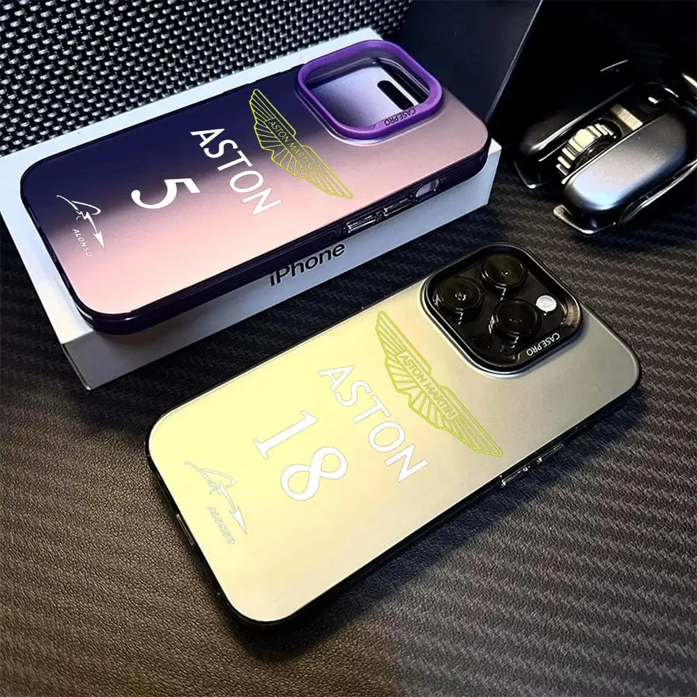 Aston Martin F1 Phone Case Matte Colored Silver Phone Case For Iphone 16 15 14 Pro 13 12 Plus Samsung S24 S23 A53 Cover