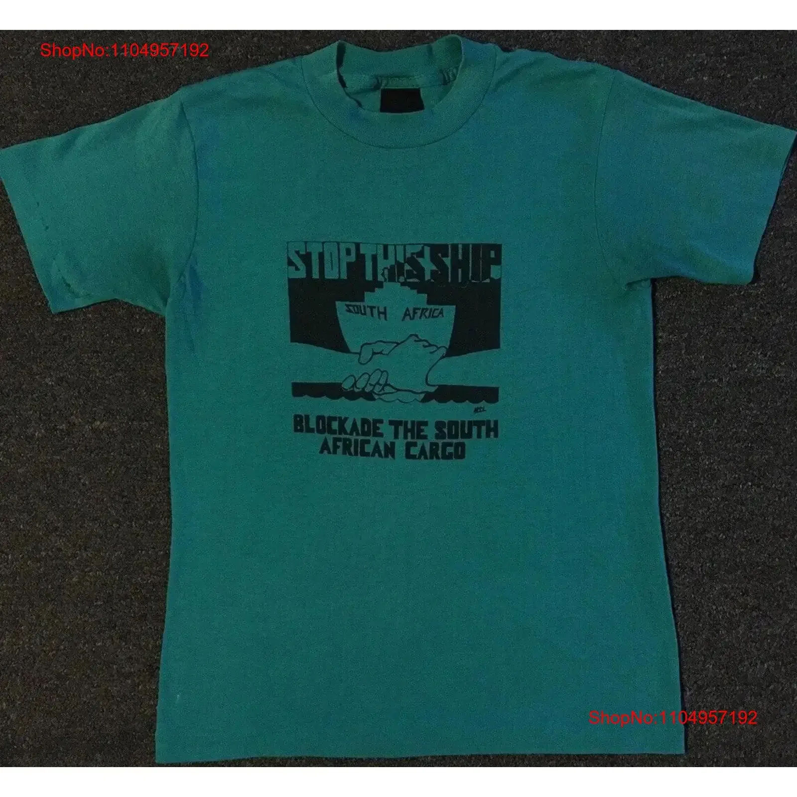 

Футболка Vtg 80s Blockade South African Cargo Protest Faded Distress XS США Boycott винтажная стильная дышащая мягкая стильная футболка