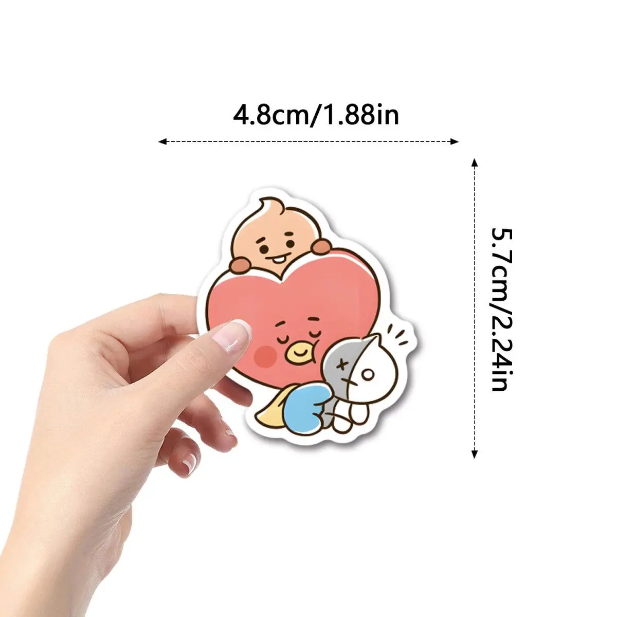 100/200PCS BT21 Chimmy Cooky koya RJ Shooky Mang Sticker High Color Value Cartoon Printing Creative Hand Ledger Decoration - view 6
