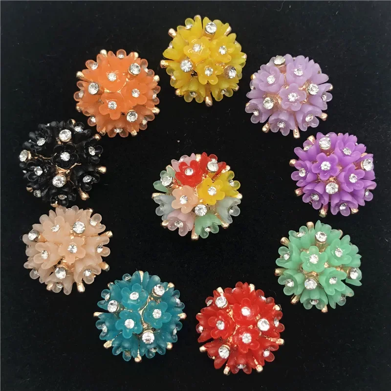 5pc/lot DIY Colorful rose flower shank buttons for clothing Decorative Button for coat Sewing buttons for cashmere Knit cardigan