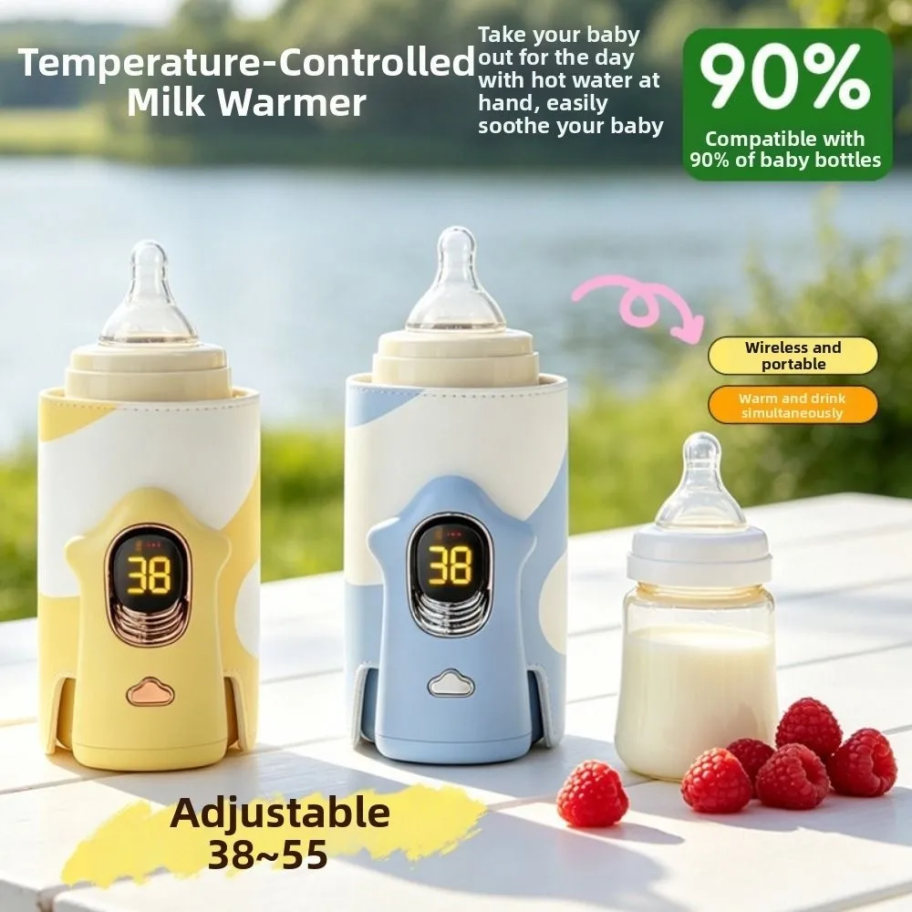 

Multifunction Baby Bottle Warmer LED Display 6 Heat Level Breast Milk Warmer Accurate Temperature Control Wireless