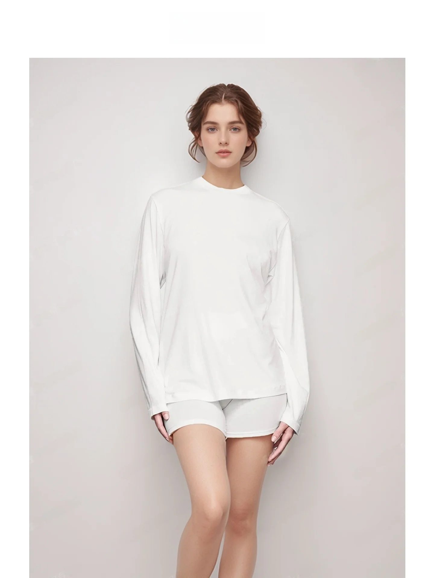 

Casual Comfortable Long Sve round Ne Base irt Versatile Boyfriend Sle T-irt Top for Men in Autumn Universal Fit