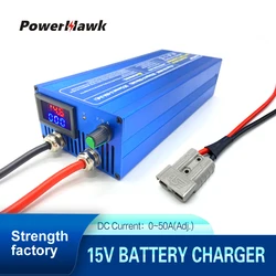 High Current Battery Charger 100A for 12V Lifepo4 Battery 15V Quick Charging Current Voltage Adjustable Charger Clip Anderson