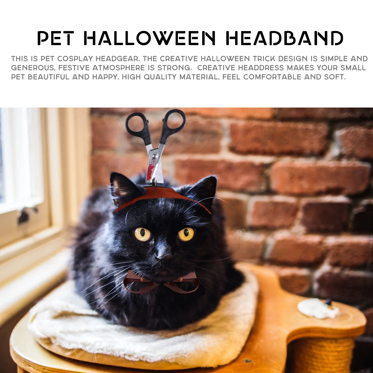 Halloween Scissors Pet Headgear Size Comfortable Cosplay Hat Party Prop Trick Costume for Dog Cat Pet Scissors Headgear