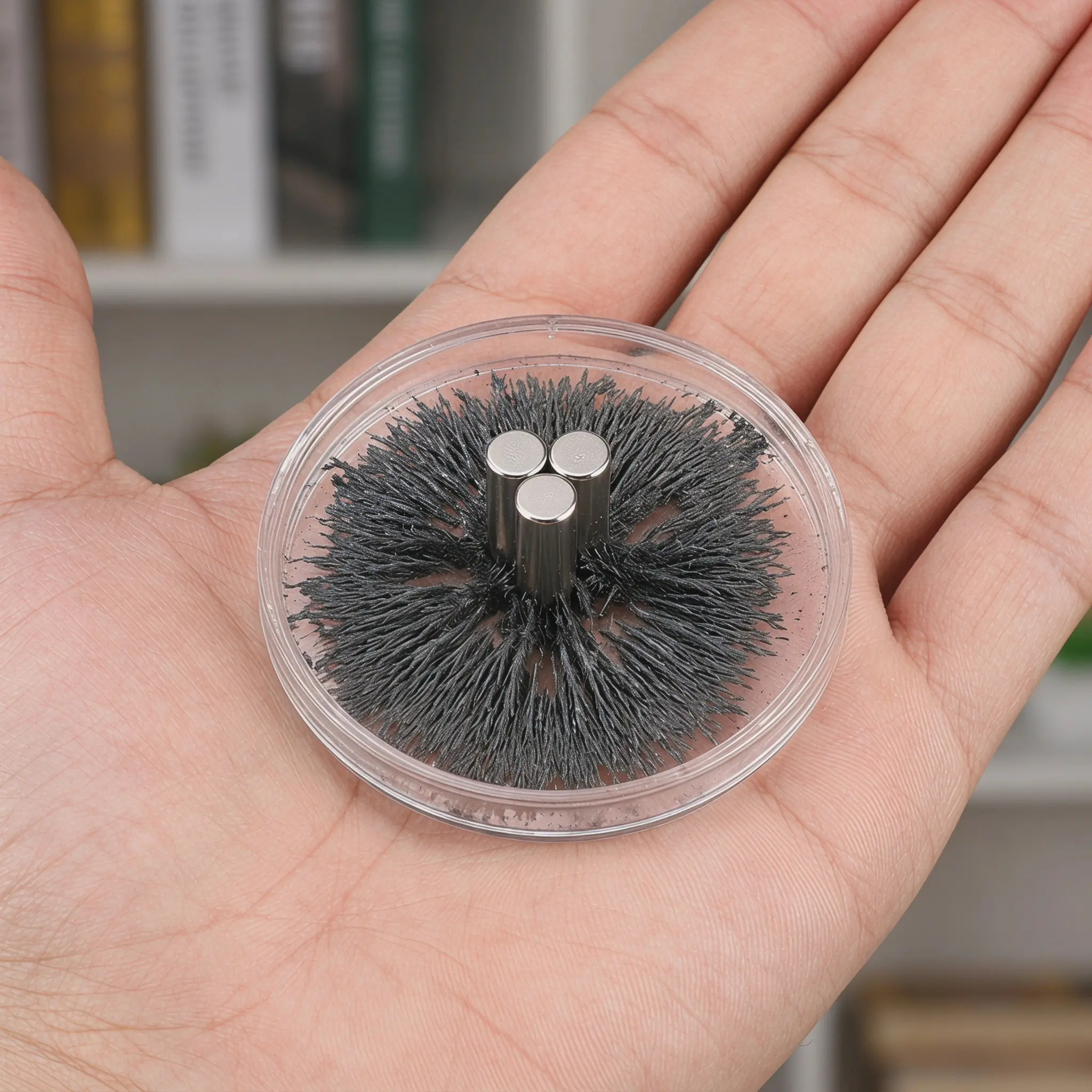 Iron Powder Magnetic Field Demonstrator for Science Education Adjustable Magnet Intensity Direction Visual Teaching