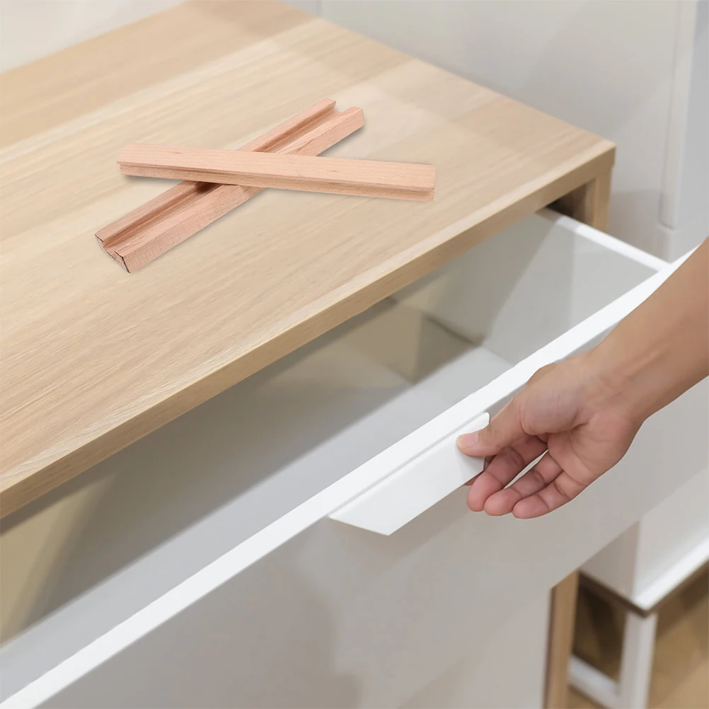 

2 pcs Solid Wood Slides Smooth Operation Easy Installation Home Renovation Diy Replacement Runners Furniture Guides Low