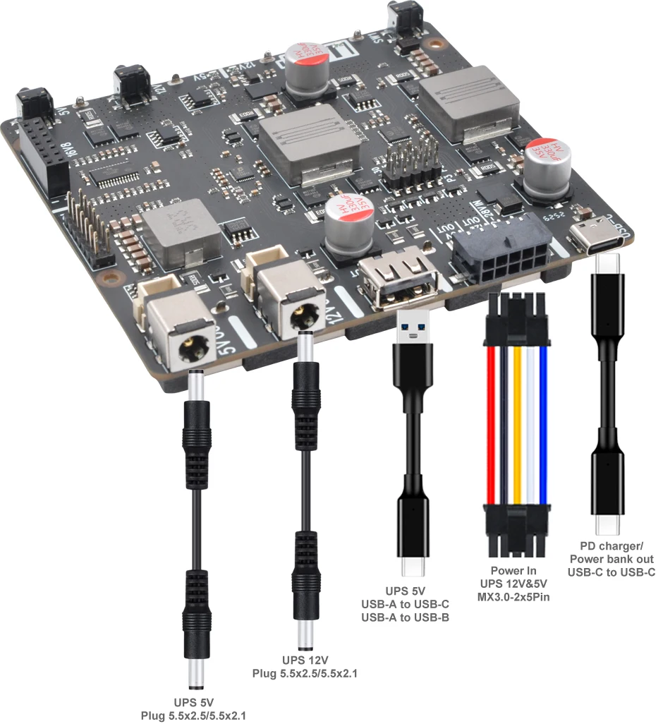 DC UPS board for SBC Raspberry Pi and Embedded Systems Jetson modules