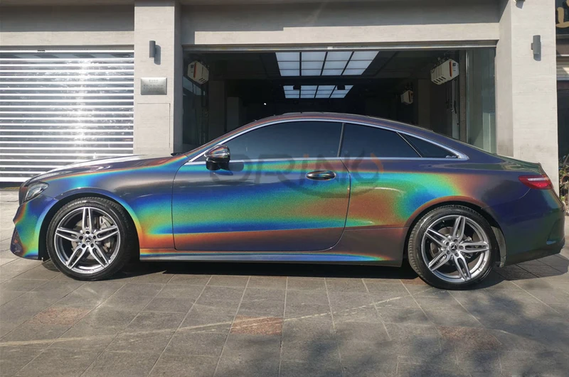 

Premium Gloss FLIP Psychedelic Gray Car Wrap Vinyl Film Sparkle Metallic Vinyl Roll with Air Bubble Free