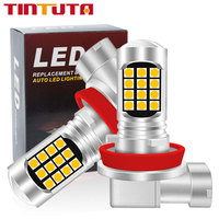 2Pcs Car Fog Lamp H11 Led Lamp 9005 HB3 9006 HB4 H9 H8 White Yellow Ice Blue Car Led Super Bright Day Driving Running Light 12v