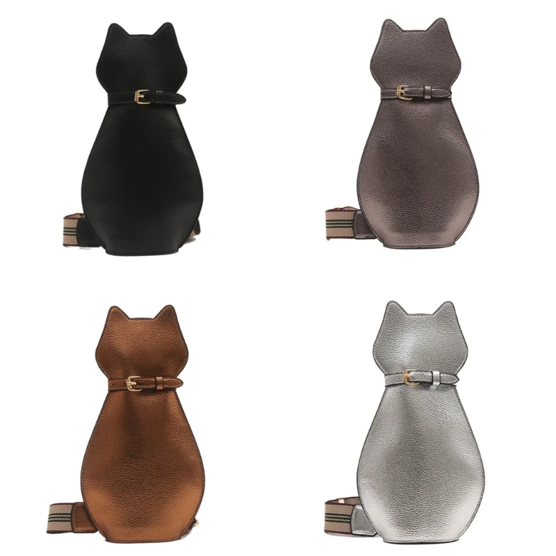 

Women Stylish Cat Shape Crossbody Bag PU Leather Sling Chest Bag Lady Girls Casual Shoulder Bag Travel Shopping Dating Handbag