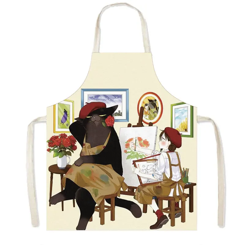 Anime The Masterful Cat Is Depressed Again Today Cooking Aprons Cartoon Pinafore Dekiru Neko Wa Kyou Mo Yuuutsu Kitchen Apron