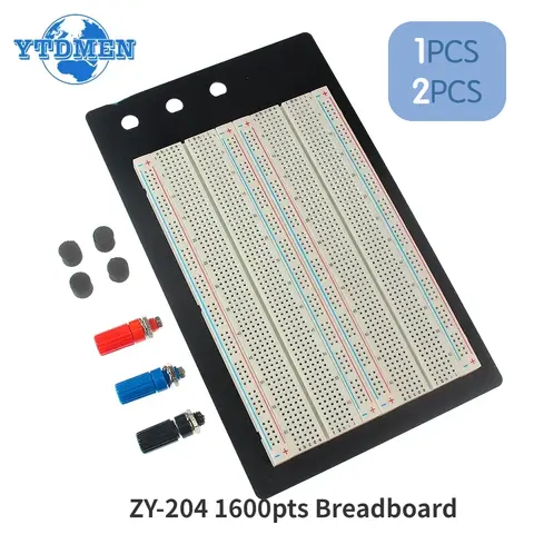 1/2PCS ZY-204 Breadboard 1660pts Protoboard 4 Bus Test Circuit Board Connection Point 1660 Bread Board