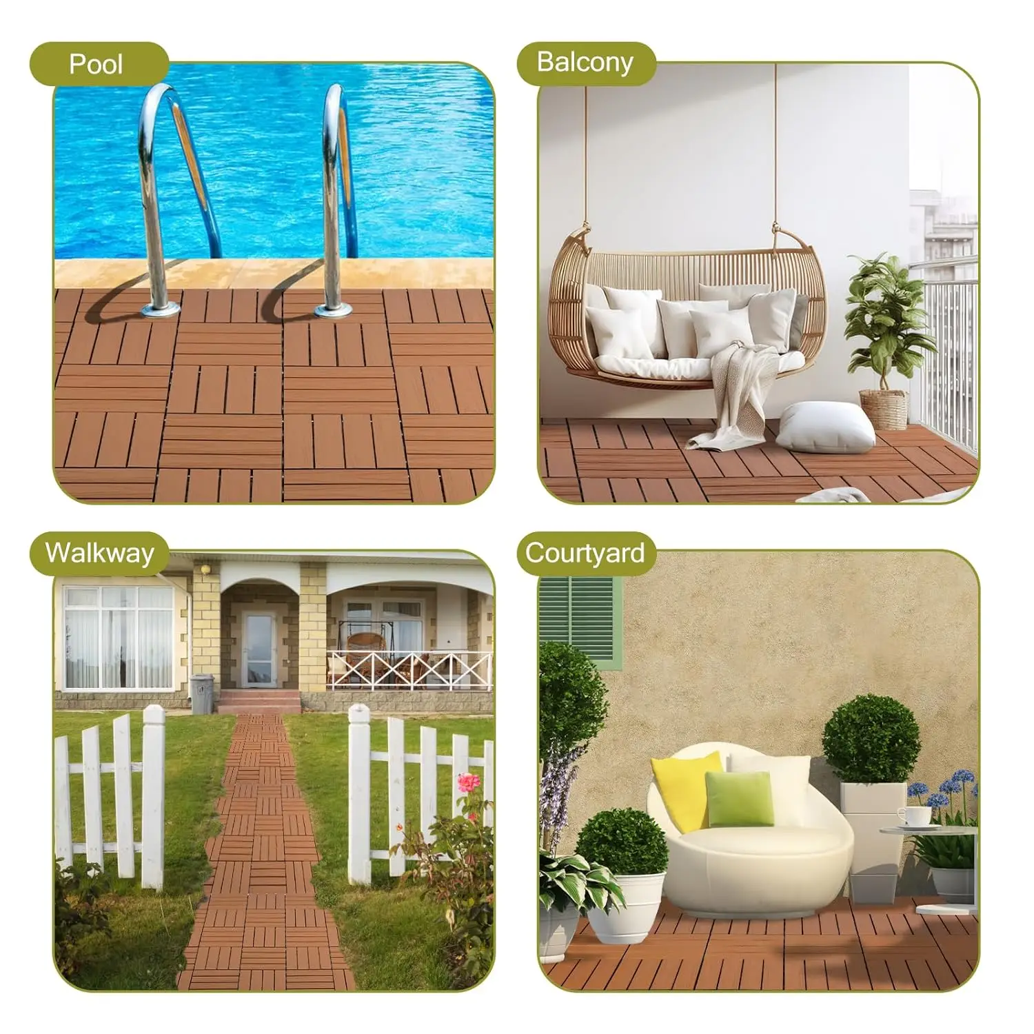 Interlocking Decking Tiles, Floor Tile,Durable, Maintenance,Waterproof,Indoor