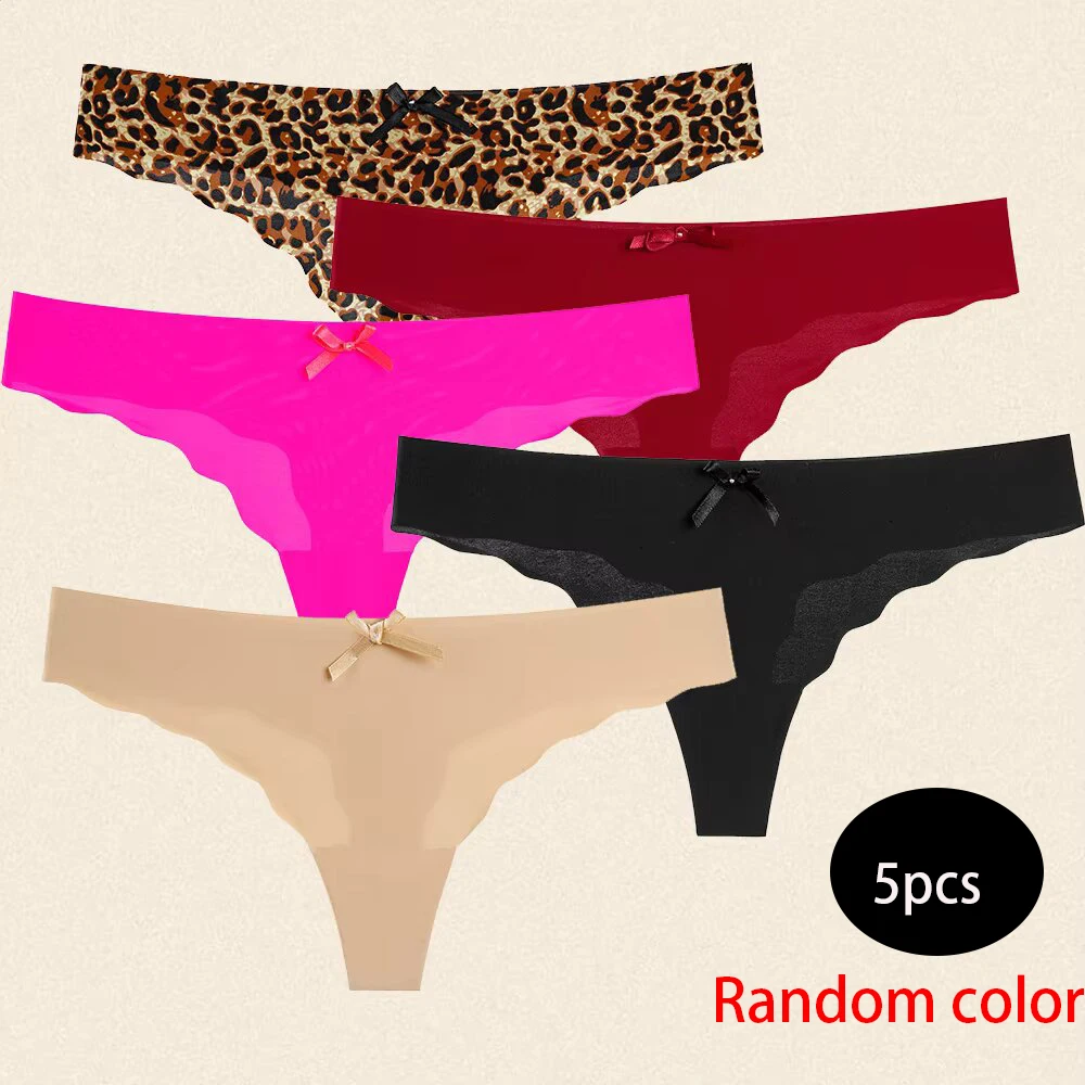 ملابس داخلية من الحرير الجليدي للنساء ، سراويل داخلية بخصر منخفض ، 5 *