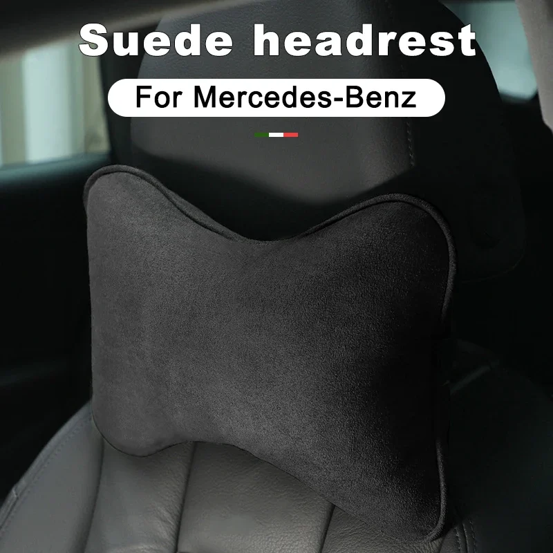 

Suede Car Neck Pillow for Mercedes-Benz AMG GT EQA EQB EQS GLC GLE GLS B/C/E/G/M Class- Headrest Cushion for Auto Seat Accessory