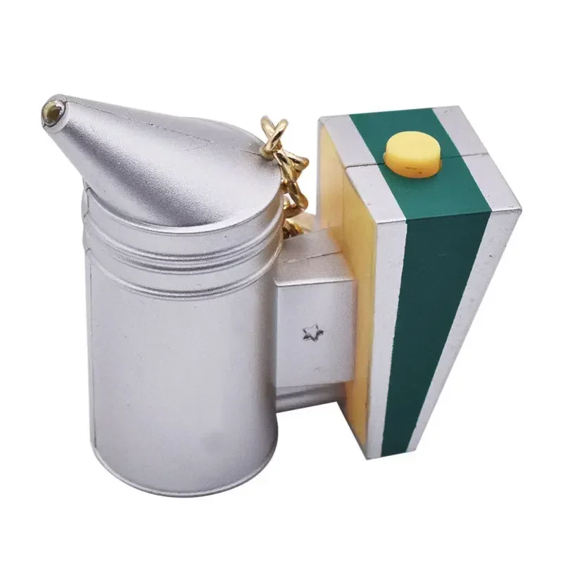 A Creative Mini Smoker Keychain Army Green With Light Shining Creative Beekeeping Gift
