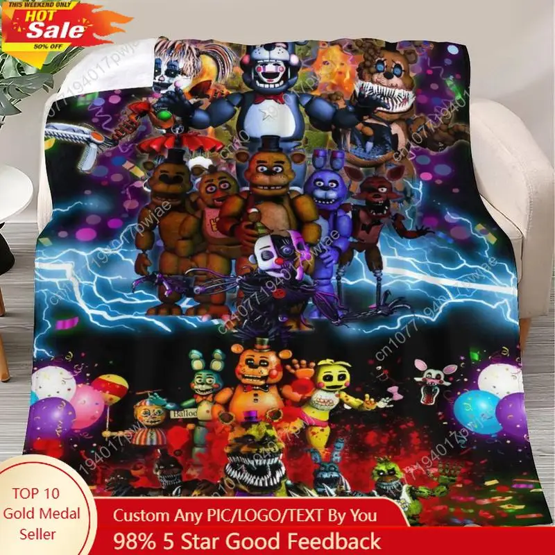 

Best Five Nights at Freddy's Five Nights Horror Video Супермягкое и удобное фланелевое плюшевое одеяло для дивана Одеяла на заказ