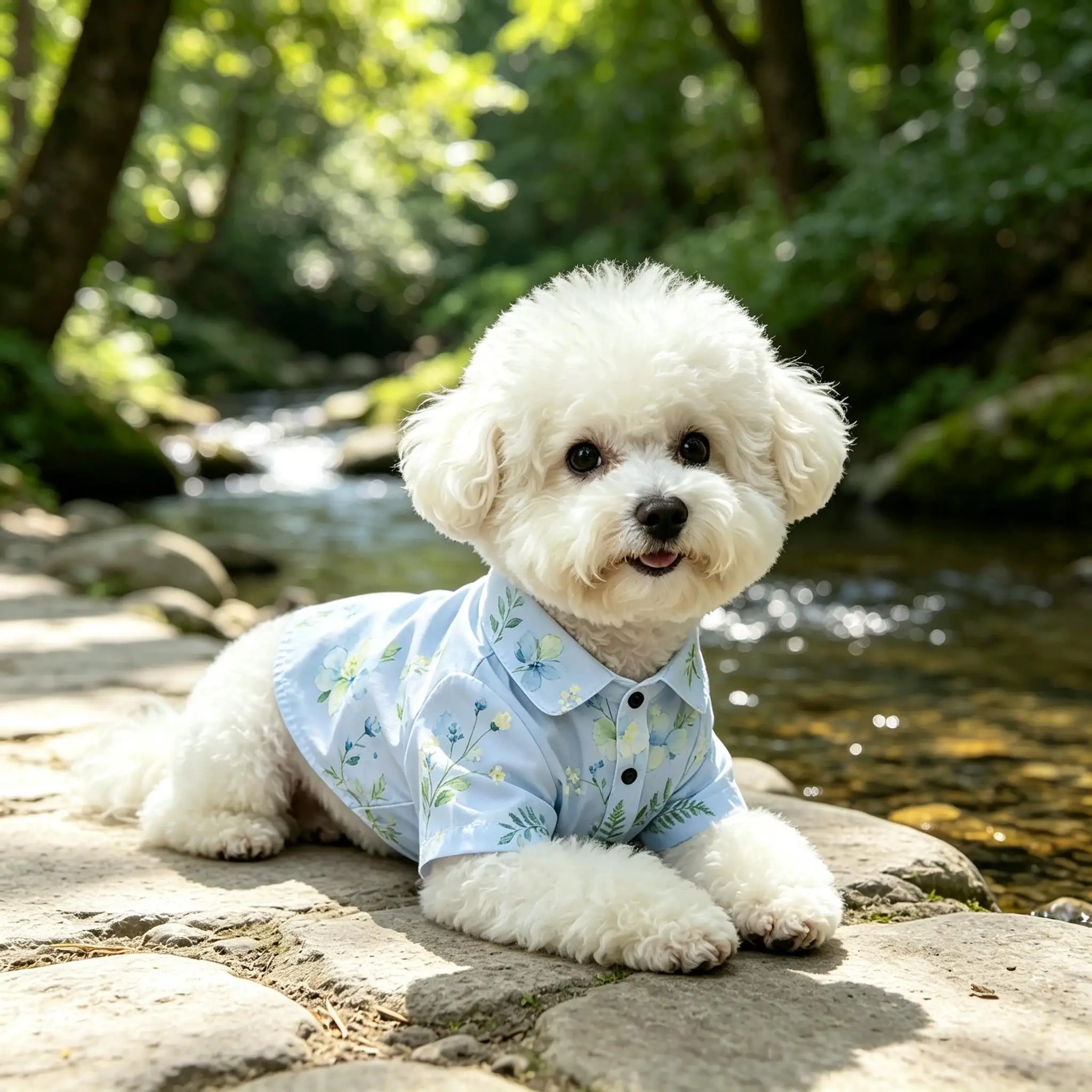 Pet Dog Shirt Beige Pink Floral Green Leaf Print Breathable Button Up for Small Medium Dogs Garden Theme Daily Wear