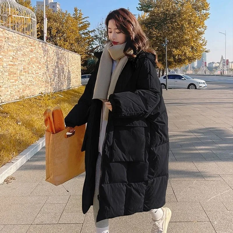 New Autumn/Winter Fashion Down Cotton Coat Women\'s Mid length Over Knee Cotton Coat Korean Wide Bread Coat Cotton Coat Coat Coat