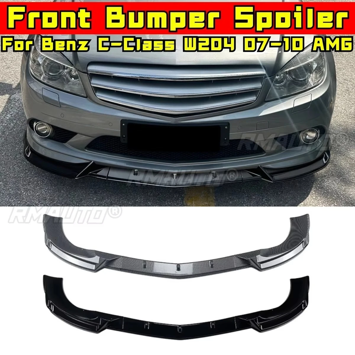 

Car Front Bumper Spoiler Lip Diffuser Modification Part For Mercedes Benz C-Class W204 2007-2010 AMG Line Bumper Guard Protector