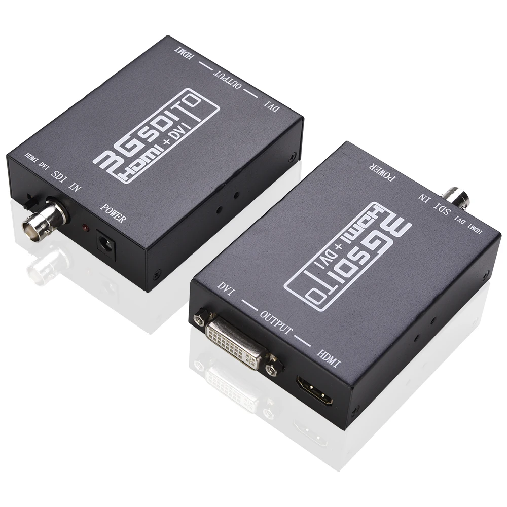 SDI to HDMI DVI Video Converter 1080P SDI BNC Input To HDMI DVI Dual Output Adapter For Live Streaming CCTV Monitor