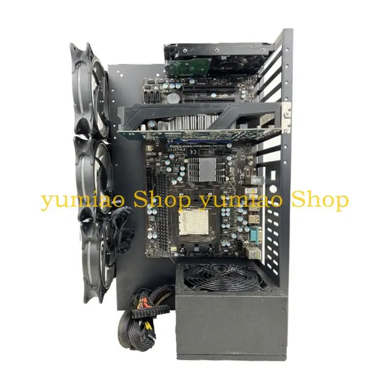 Bingkai rig penambangan 587B untuk GPU Aluminium Open Miner Mining Bingkai Rig Kasus Dukungan Graphicscard Insulasi untuk