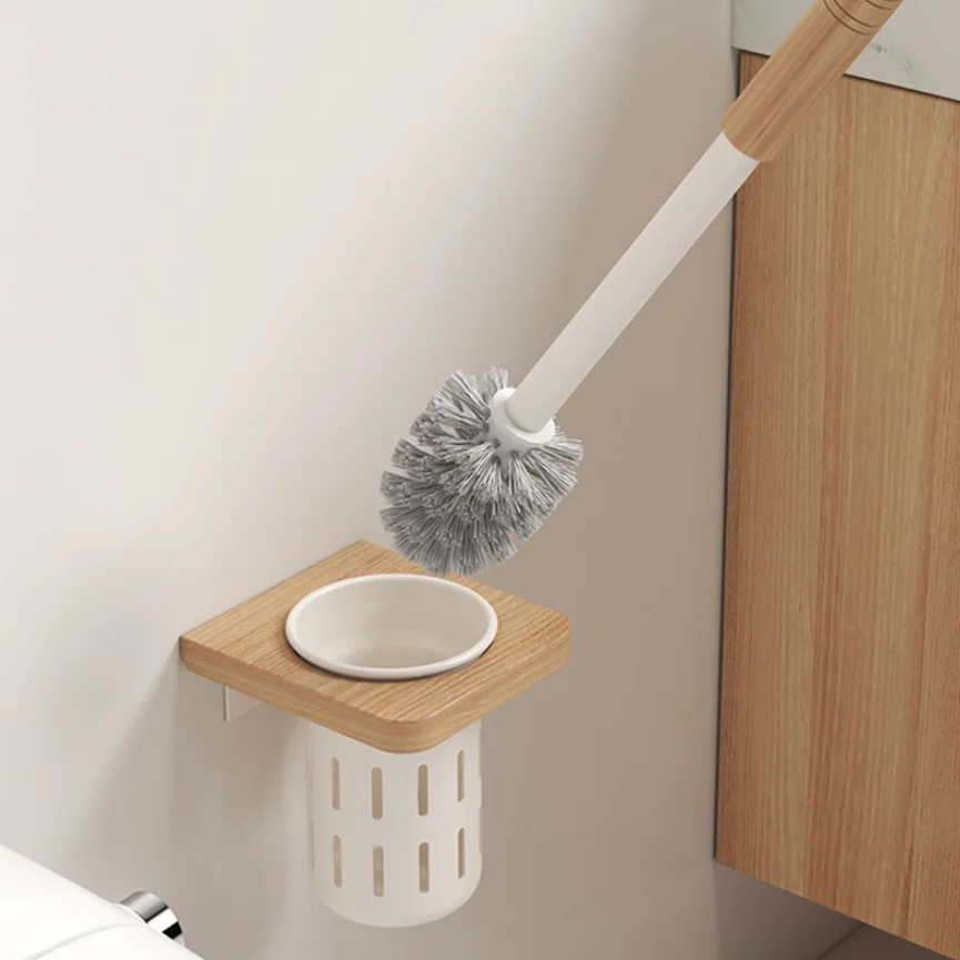 Toilet brush - Home all-round toilet cleaning brush set - Wall-mounted bathroom storage rack - Luxury item for modern homes