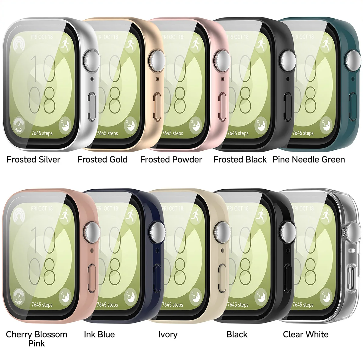 Tempered Glass Case For Huawei Watch Fit 3 Full Cover Screen Protector Bumper Shell for Huawei Watch Fit3 PC Protective Cover