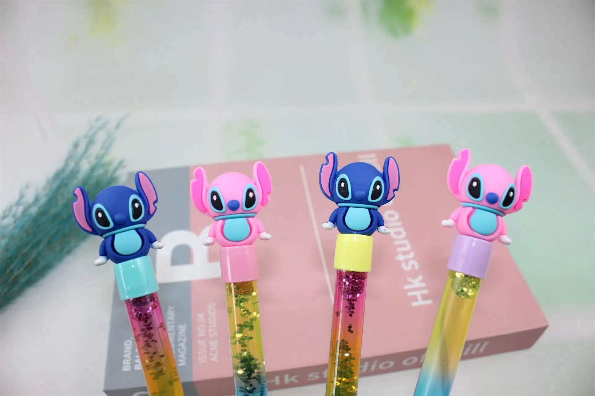 Disney Doll Stationery Black Pen Toys Anime Figure Stitch Student Write Tools School Award Neutral Pen Children's Gift image 5