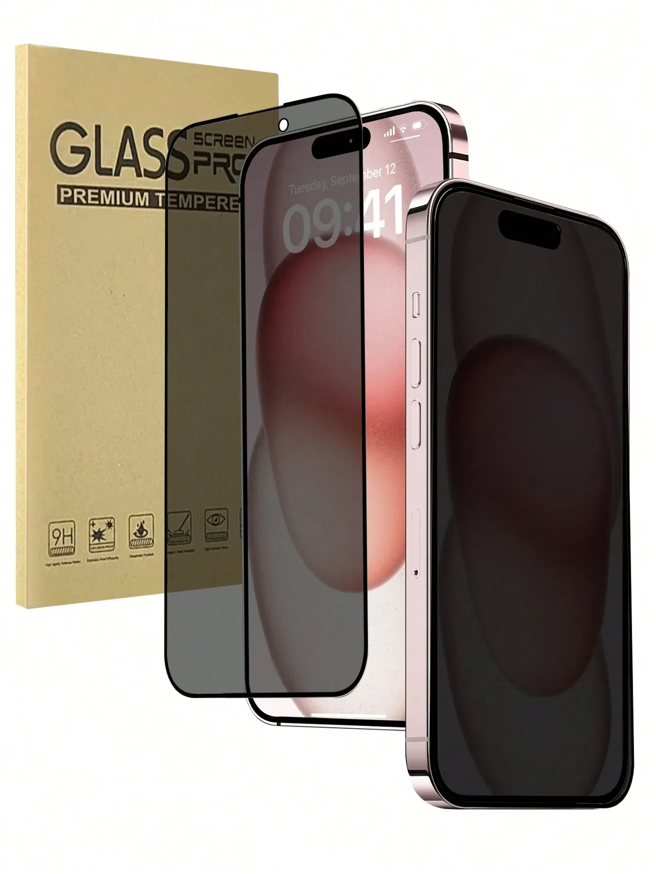 

2pcs Full Screen Tempered Glass Privacy Screen Protector, Compatible With Apple 17/16 Pro Max/15 Pro Max/15 Pro/14 Pro Max/13/12