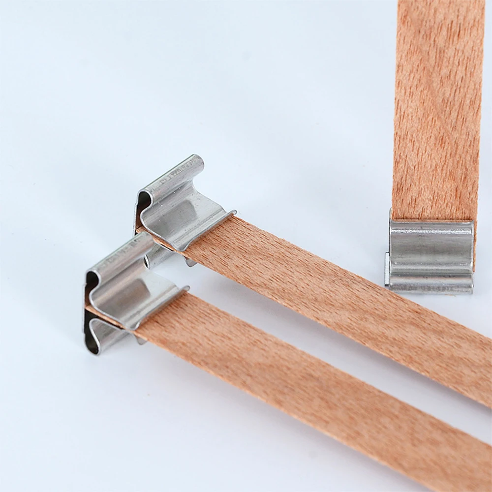 20-200pcs Wooden Candle Wick Set With Clip Base Smokeless Candle Wicks for DIY Paraffin Candle Jar Making Candle Making Supplies