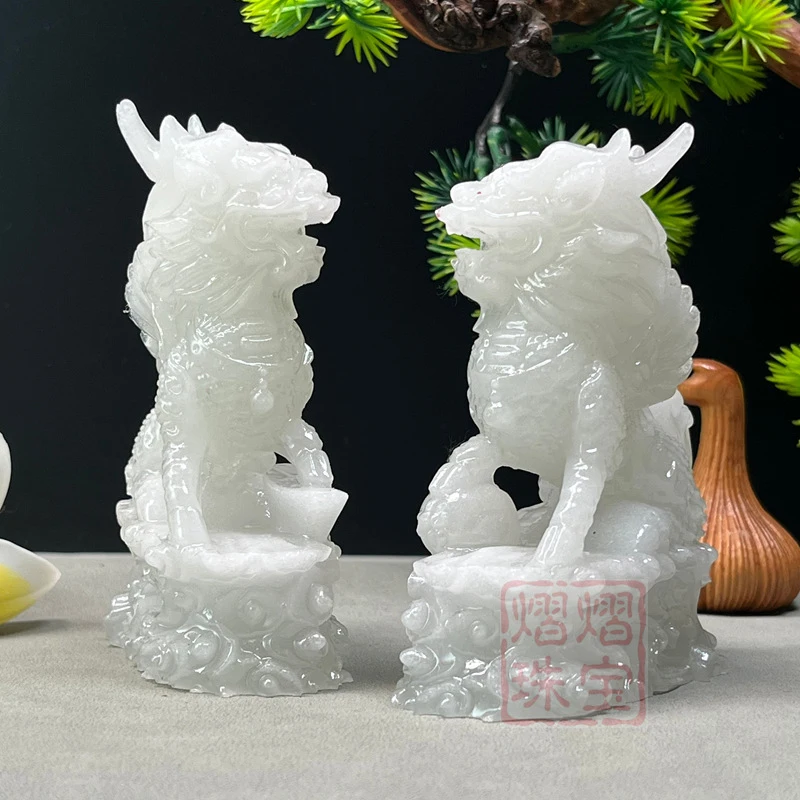 Wholesale resin light-sensitive color-changing fire dragon, fortune dragon, office and home decoration, gift, live streaming fen