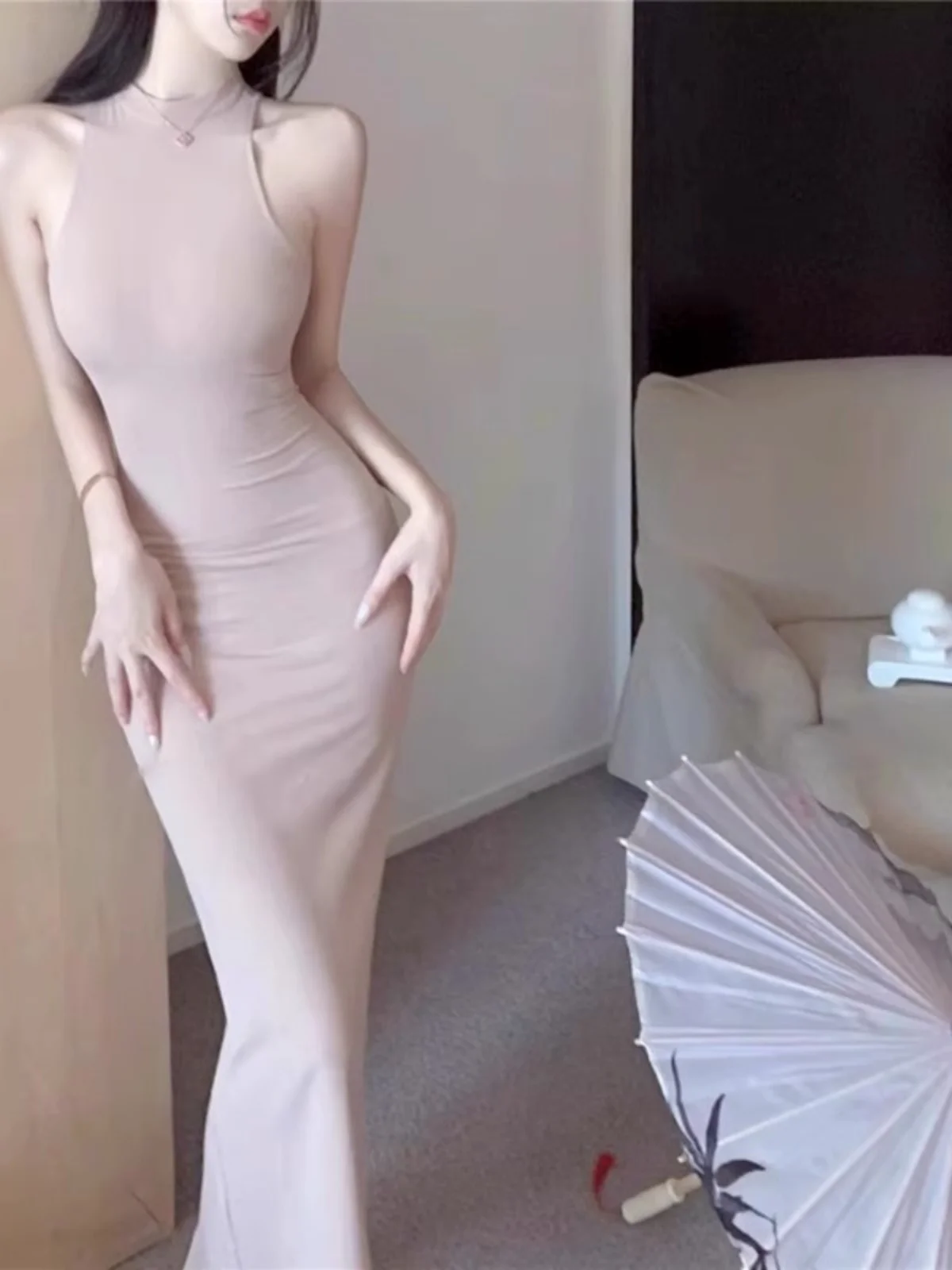 

Sexy Svel Ne Hanging Long Dr Women's High Waist Bodycon Skirt Fi Tail mid Length Summer Dr X Version Color