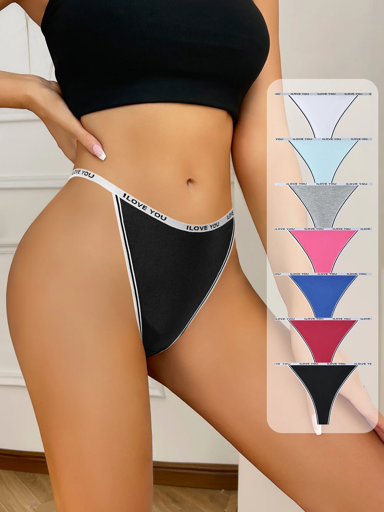 7Pcs Womens Seamless Underwear Low Waist Breathable Quick Drying Antibacterial Soft Cotton Comfortable Triangle Briefs